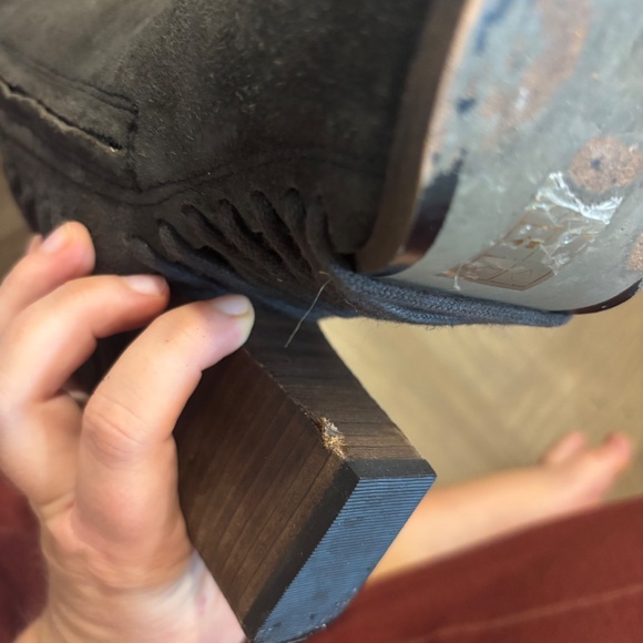 Dolce Vita Over the Knee Gray Suede Boots with Cord Detail around Heel - Picture 9 of 11